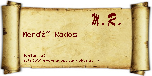 Merő Rados névjegykártya